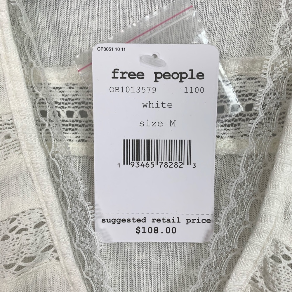 Free People Set to Stun Tunic Top in White Long Sl - Picture 9 of 9